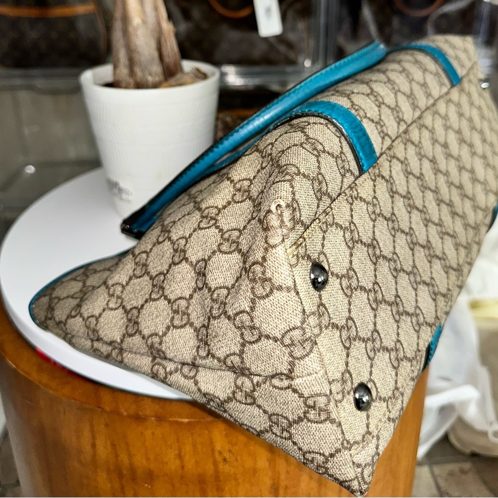 Authentic Gucci brown and Blue Tote Bag - Picture 4 of 8